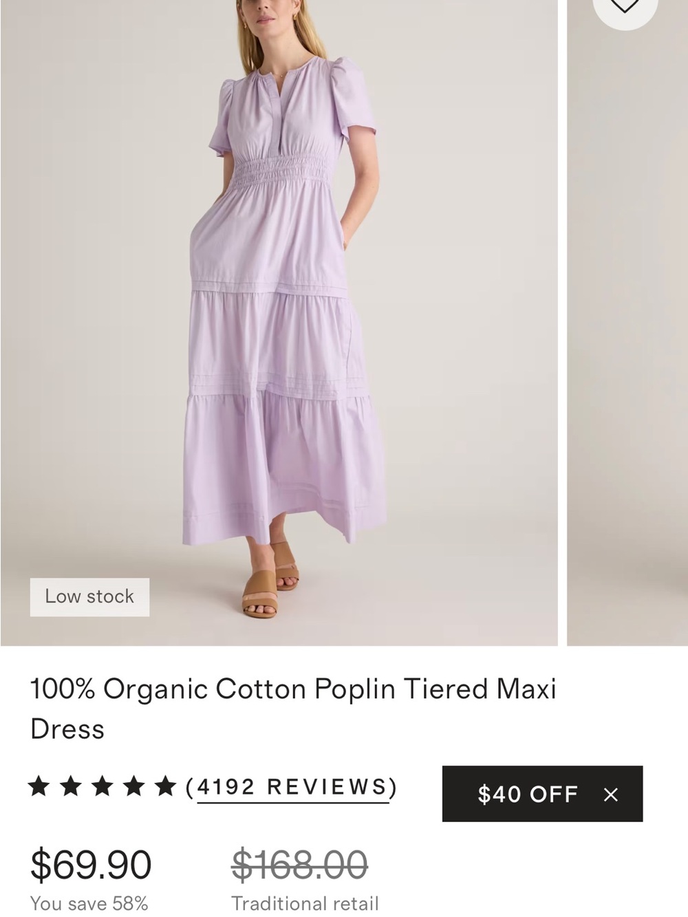 Quince Lilac Tiered Maxi Dress